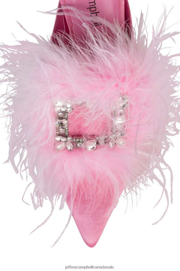 FUR-WUT Women Pink Satin PLRNJH1661 Jeffrey Campbell Heeled Mule