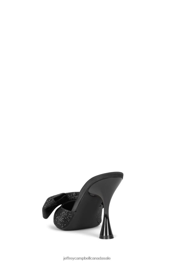JEWELIA Women Black Satin Combo PLRNJH1654 Jeffrey Campbell Heeled Mule