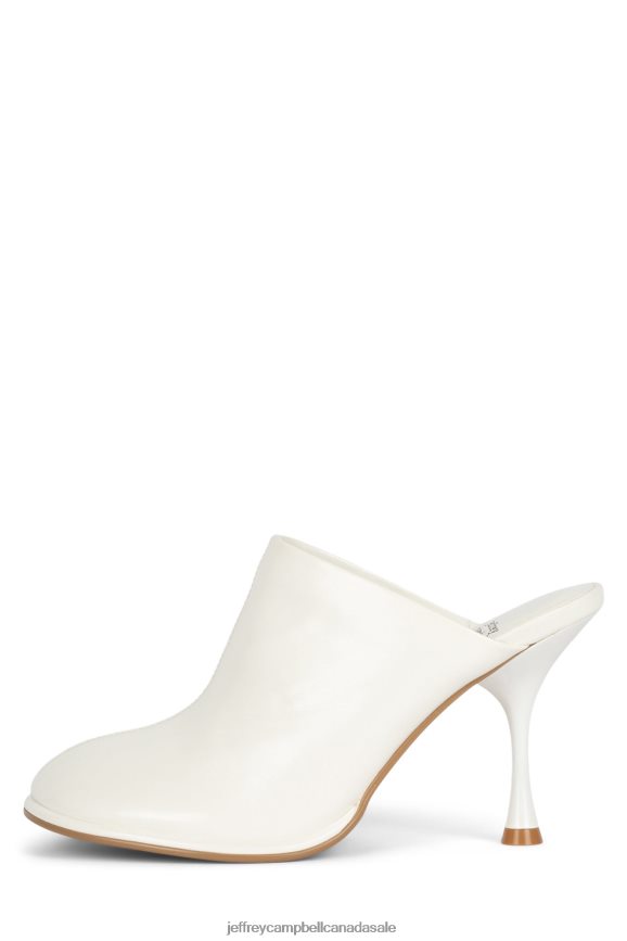 OBLIQUES Women White Crinkle Patent PLRNJH1719 Jeffrey Campbell Heeled Mule