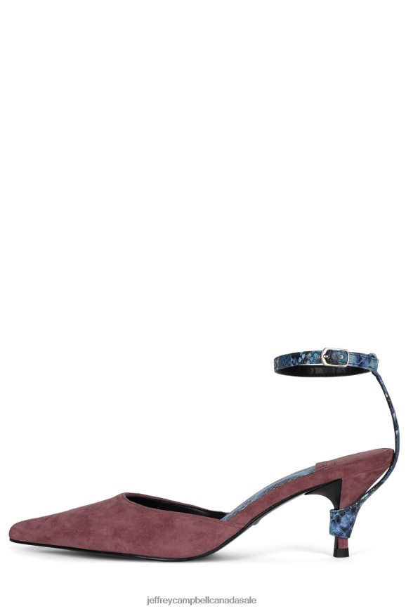 OPERATIVE Women Pink Suede Blue Snake PLRNJH1700 Jeffrey Campbell Heeled Mule