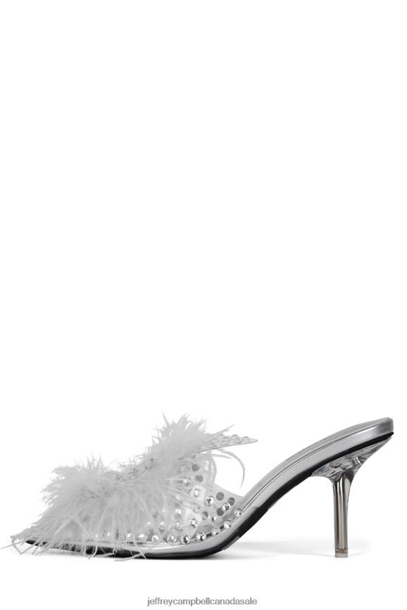 PIXXIE-F Women White Clear Vinyl PLRNJH1668 Jeffrey Campbell Heeled Mule