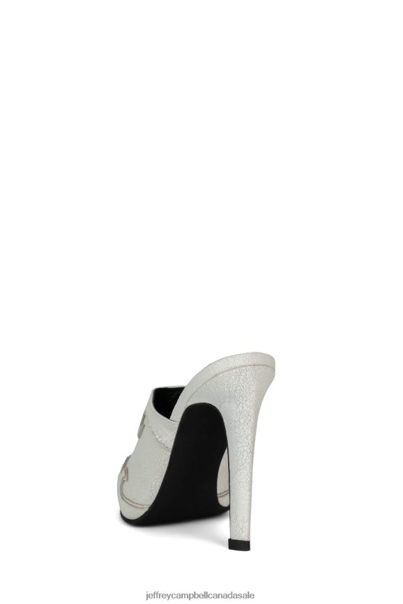 RIDE-IT Women White Distressed PLRNJH1673 Jeffrey Campbell Heeled Mule
