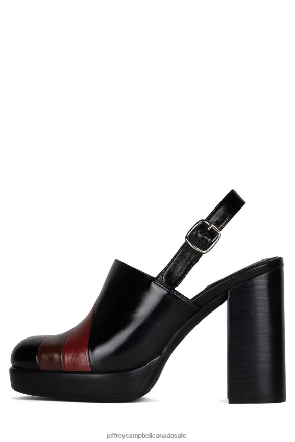 ROXANNA Women Black Brown Combo PLRNJH1706 Jeffrey Campbell Heeled Mule