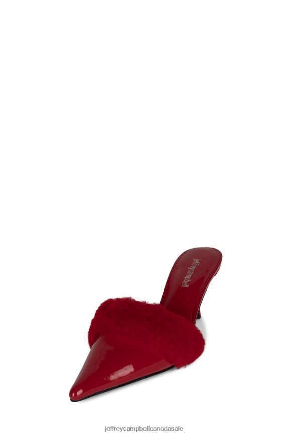 TASTEFUL Women Red Patent Combo PLRNJH1704 Jeffrey Campbell Heeled Mule