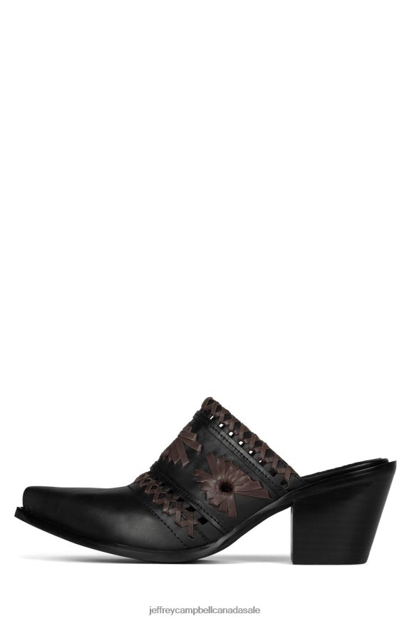 WEAVES Women Black Brown PLRNJH1729 Jeffrey Campbell Heeled Mule