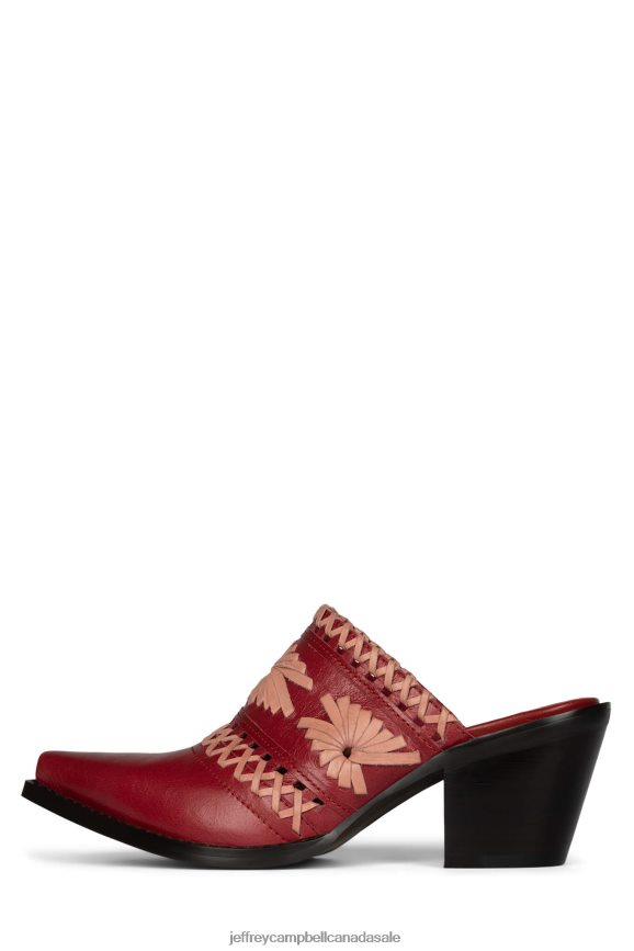 WEAVES Women Red Combo PLRNJH1727 Jeffrey Campbell Heeled Mule