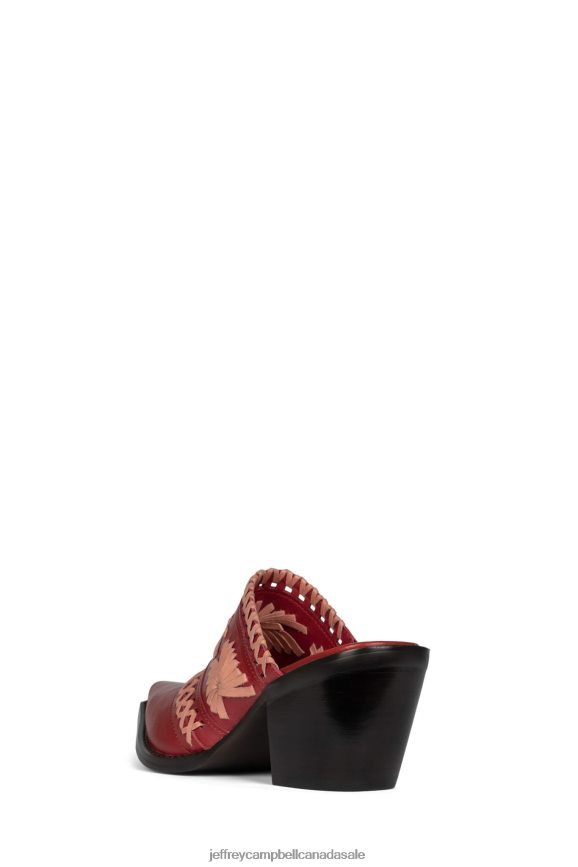 WEAVES Women Red Combo PLRNJH1727 Jeffrey Campbell Heeled Mule