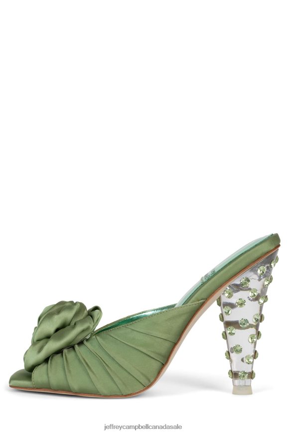 BLOSSOMED Women Green Satin Green PLRNJH1319 Jeffrey Campbell Heeled Pump