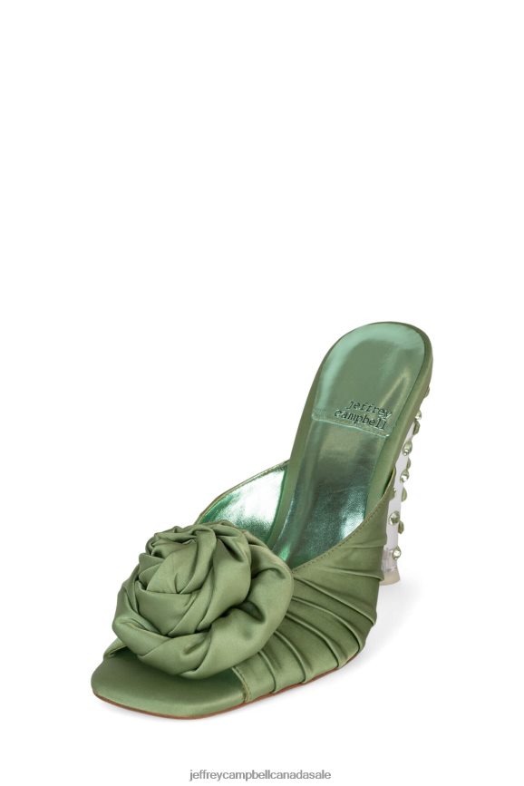 BLOSSOMED Women Green Satin Green PLRNJH1319 Jeffrey Campbell Heeled Pump