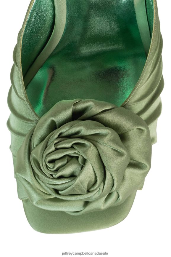BLOSSOMED Women Green Satin Green PLRNJH1319 Jeffrey Campbell Heeled Pump