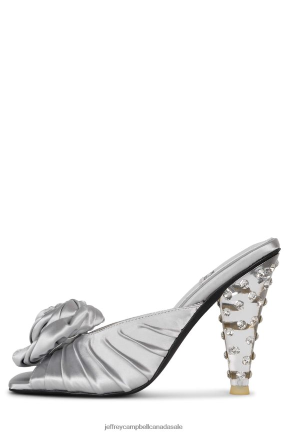 BLOSSOMED Women Grey Satin Silver PLRNJH1320 Jeffrey Campbell Heeled Pump