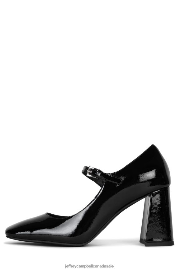 BOURDIN-2 Women Black Crinkle Patent PLRNJH1359 Jeffrey Campbell Heeled Pump