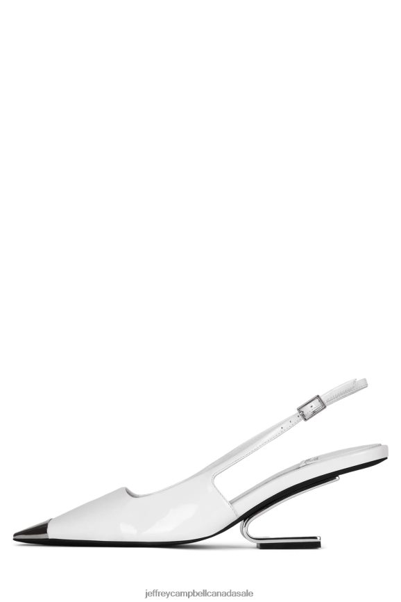CULPRIT-L Women White Patent Silver PLRNJH1355 Jeffrey Campbell Heeled Pump