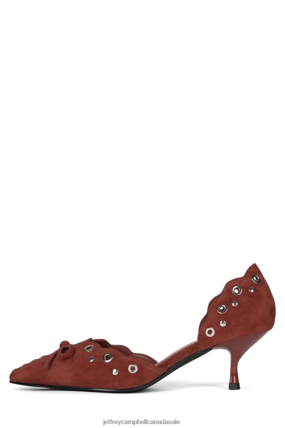 GRATIFIED Women Rust Suede Silver PLRNJH1394 Jeffrey Campbell Heeled Pump