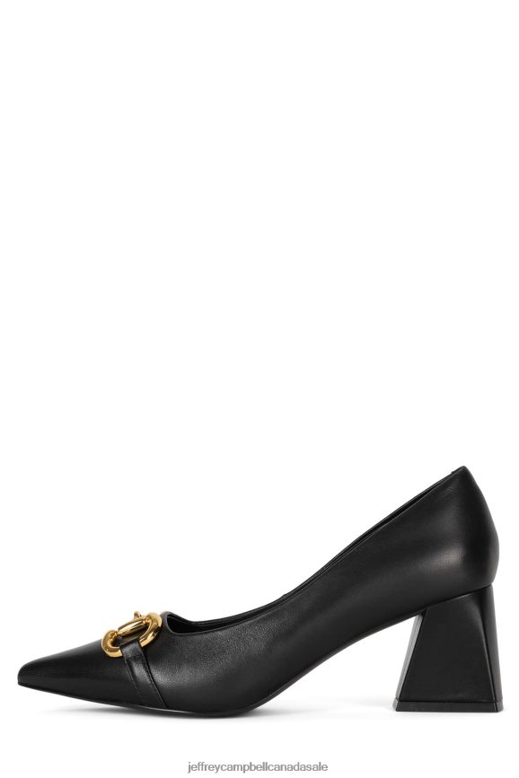 HAPPY-HOUR Women Black Gold PLRNJH50 Jeffrey Campbell Heeled Pump
