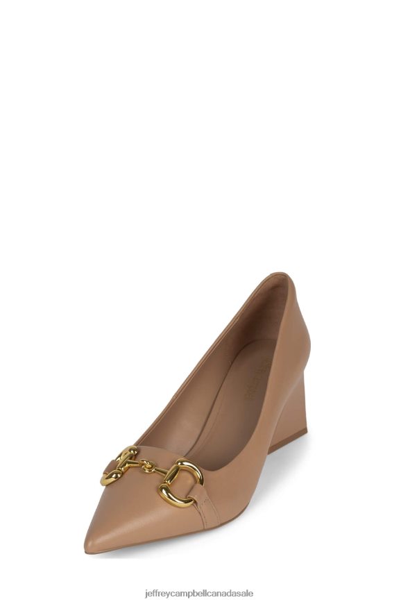 HAPPY-HOUR Women Natural Gold PLRNJH49 Jeffrey Campbell Heeled Pump