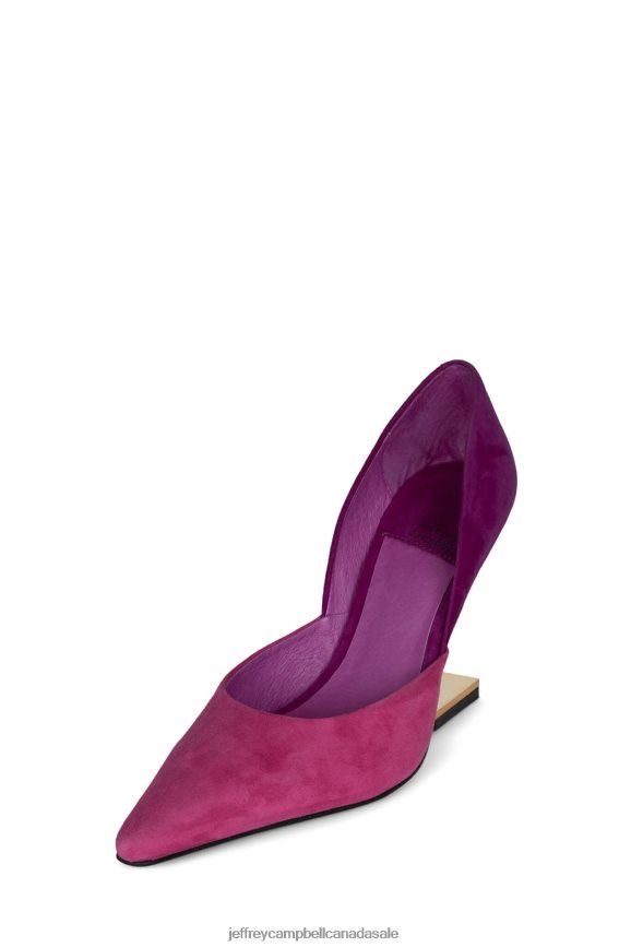 JULIETTE Women Fuchsia Suede Combo PLRNJH1339 Jeffrey Campbell Heeled Pump