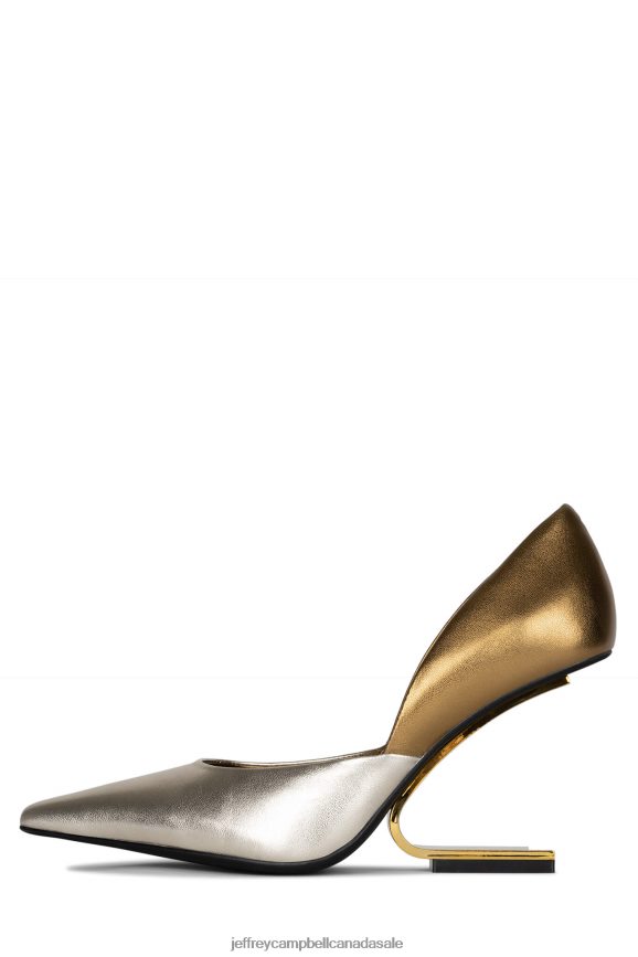 JULIETTE Women Gold Bronze Combo PLRNJH1340 Jeffrey Campbell Heeled Pump