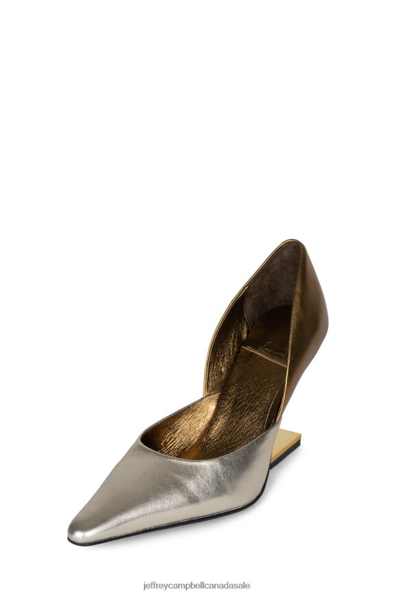 JULIETTE Women Gold Bronze Combo PLRNJH1340 Jeffrey Campbell Heeled Pump