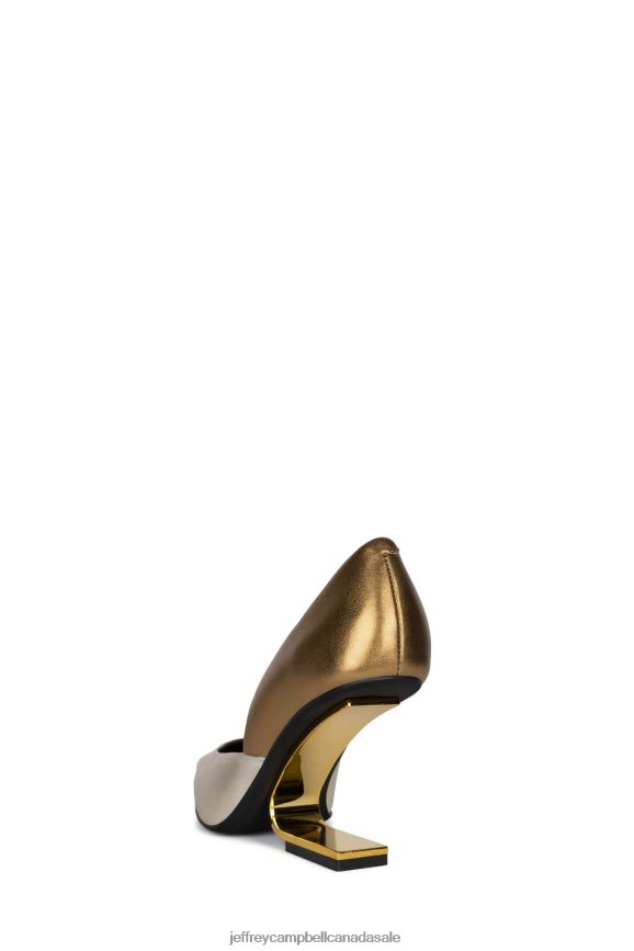 JULIETTE Women Gold Bronze Combo PLRNJH1340 Jeffrey Campbell Heeled Pump