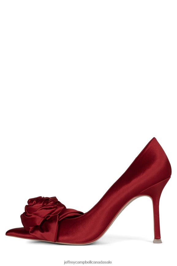 LA-FLEUR Women Red Satin PLRNJH1348 Jeffrey Campbell Heeled Pump