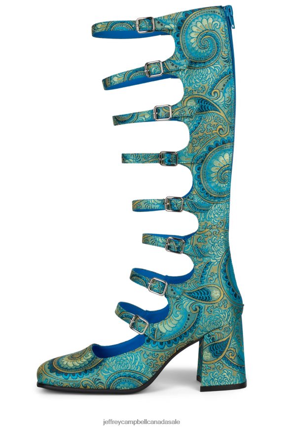 MONSIEUR Women Blue Paisley PLRNJH1326 Jeffrey Campbell Heeled Pump