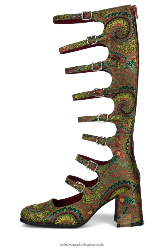 MONSIEUR Women Green Paisley PLRNJH1328 Jeffrey Campbell Heeled Pump