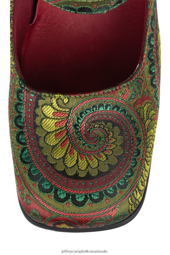 MONSIEUR Women Green Paisley PLRNJH1328 Jeffrey Campbell Heeled Pump