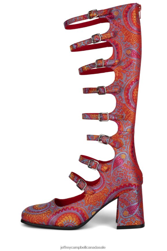 MONSIEUR Women Red Blue Paisley PLRNJH1327 Jeffrey Campbell Heeled Pump