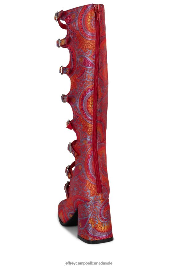 MONSIEUR Women Red Blue Paisley PLRNJH1327 Jeffrey Campbell Heeled Pump