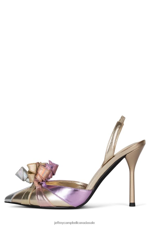 PARTYFAVOR Women Gold Pink Metallic Multi PLRNJH1317 Jeffrey Campbell Heeled Pump