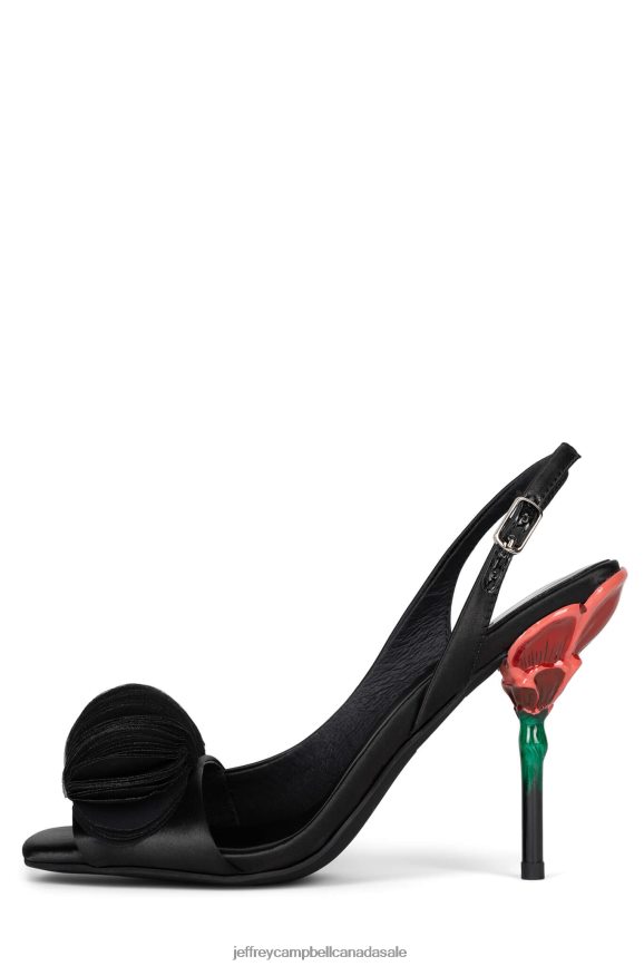 ROSING Women Black Satin PLRNJH1313 Jeffrey Campbell Heeled Pump