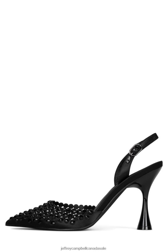 SHINER Women Black Satin Black PLRNJH1350 Jeffrey Campbell Heeled Pump