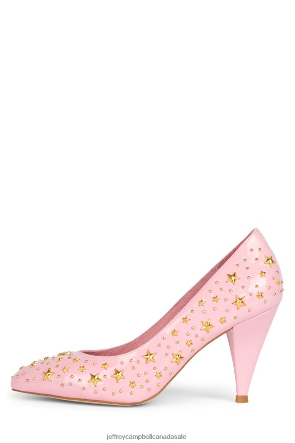 STARGAZING Women Pink Patent Gold PLRNJH1374 Jeffrey Campbell Heeled Pump