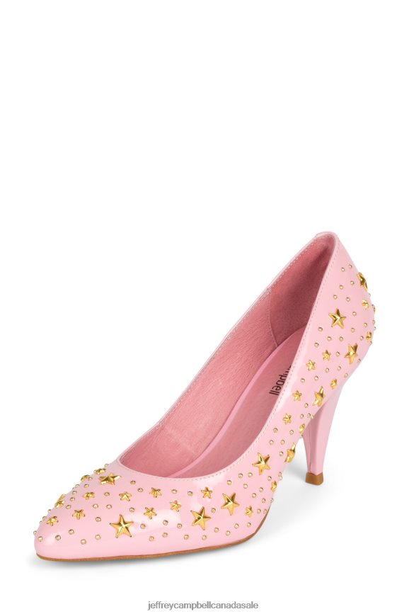 STARGAZING Women Pink Patent Gold PLRNJH1374 Jeffrey Campbell Heeled Pump