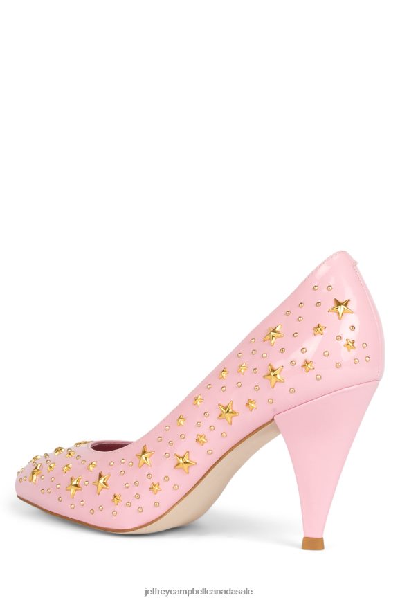 STARGAZING Women Pink Patent Gold PLRNJH1374 Jeffrey Campbell Heeled Pump