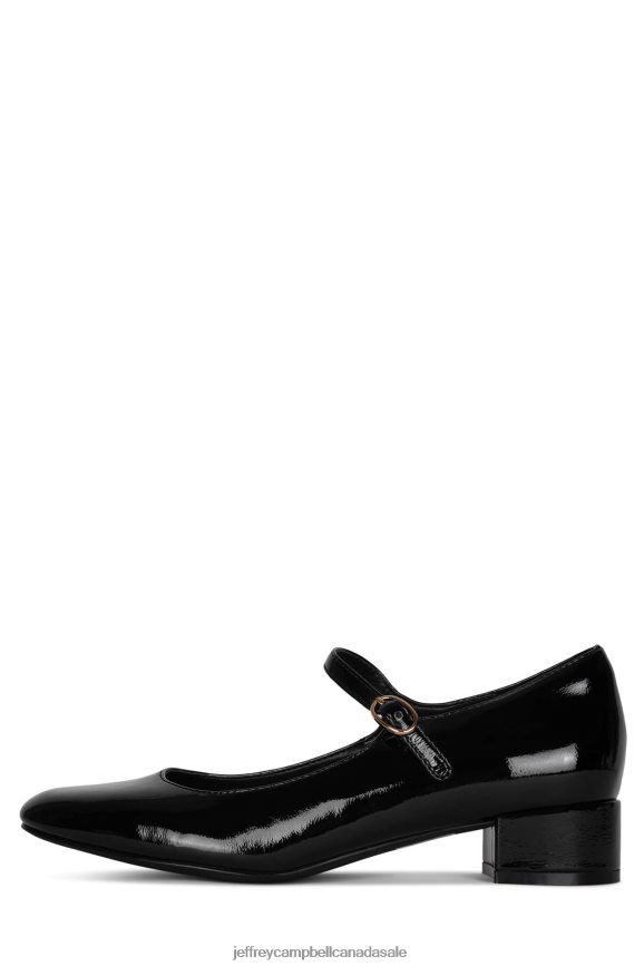 TOP-TIER Women Black Crinkle Patent PLRNJH1342 Jeffrey Campbell Heeled Pump