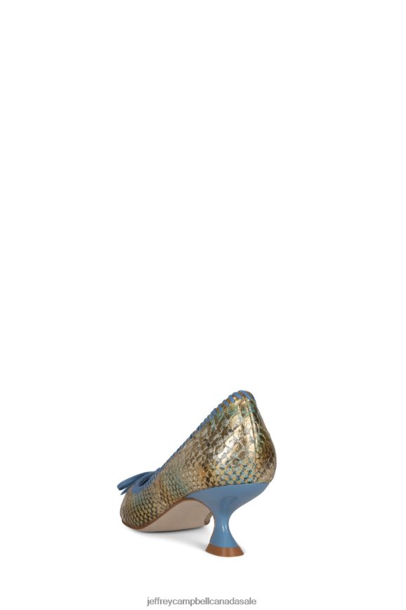 TORPEDO-2 Women Blue Suede Snake Multi PLRNJH1362 Jeffrey Campbell Heeled Pump