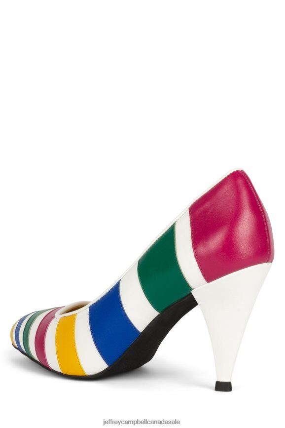 VERONICAS Women White Bright Multi PLRNJH1372 Jeffrey Campbell Heeled Pump