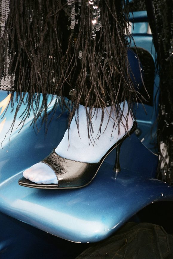 AGENT Women Black Crinkle PLRNJH104 Jeffrey Campbell Heeled Sandal