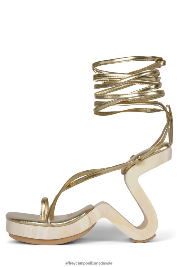 ALL-THAT Women Gold PLRNJH1526 Jeffrey Campbell Heeled Sandal
