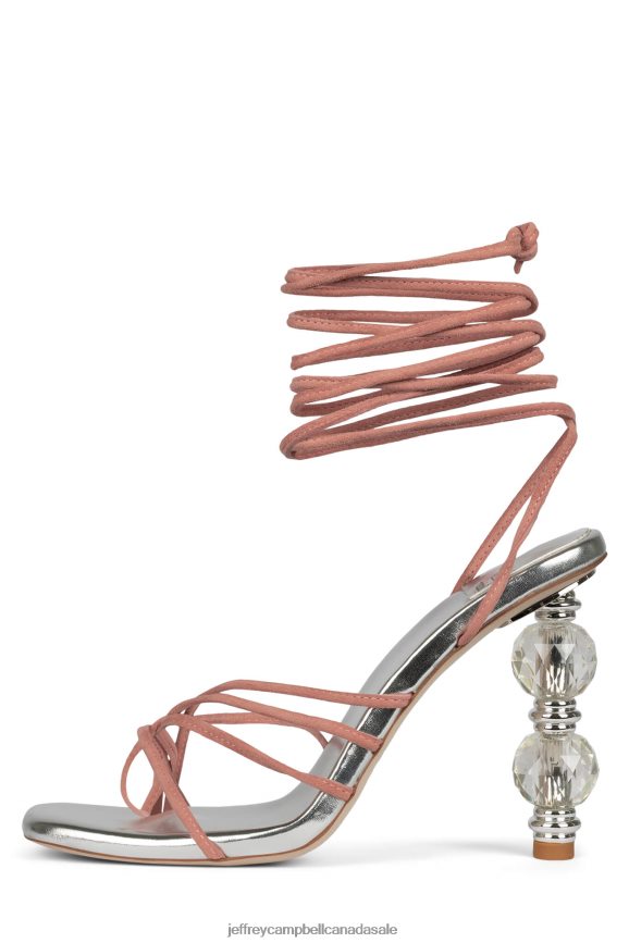 BIJOUXX-2 Women Pink Suede Silver PLRNJH1614 Jeffrey Campbell Heeled Sandal
