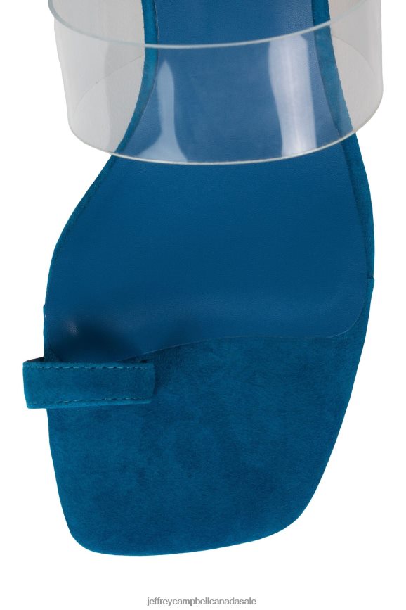 CALCULATE Women Blue Suede Gold PLRNJH1464 Jeffrey Campbell Heeled Sandal