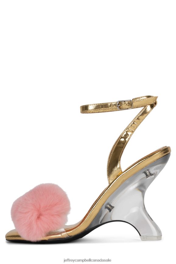 CHARMER Women Gold Pink PLRNJH1517 Jeffrey Campbell Heeled Sandal