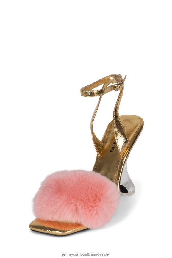 CHARMER Women Gold Pink PLRNJH1517 Jeffrey Campbell Heeled Sandal