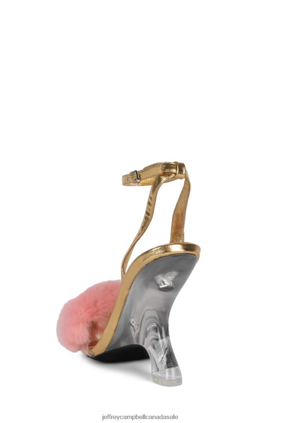 CHARMER Women Gold Pink PLRNJH1517 Jeffrey Campbell Heeled Sandal