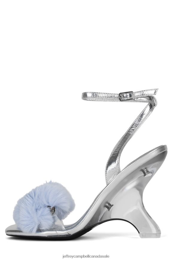 CHARMER Women Silver Blue PLRNJH1516 Jeffrey Campbell Heeled Sandal