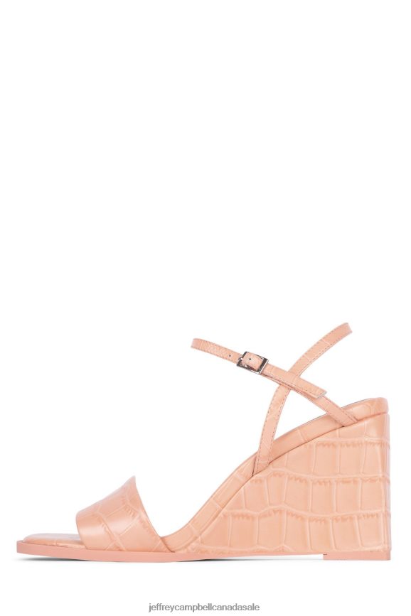 CUTIE-2 Women Peach Croco PLRNJH1591 Jeffrey Campbell Heeled Sandal