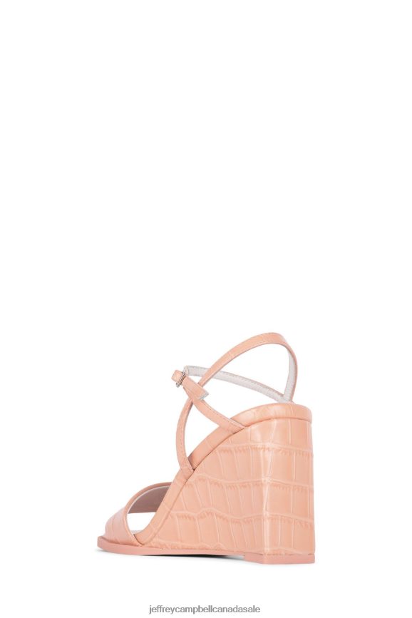 CUTIE-2 Women Peach Croco PLRNJH1591 Jeffrey Campbell Heeled Sandal