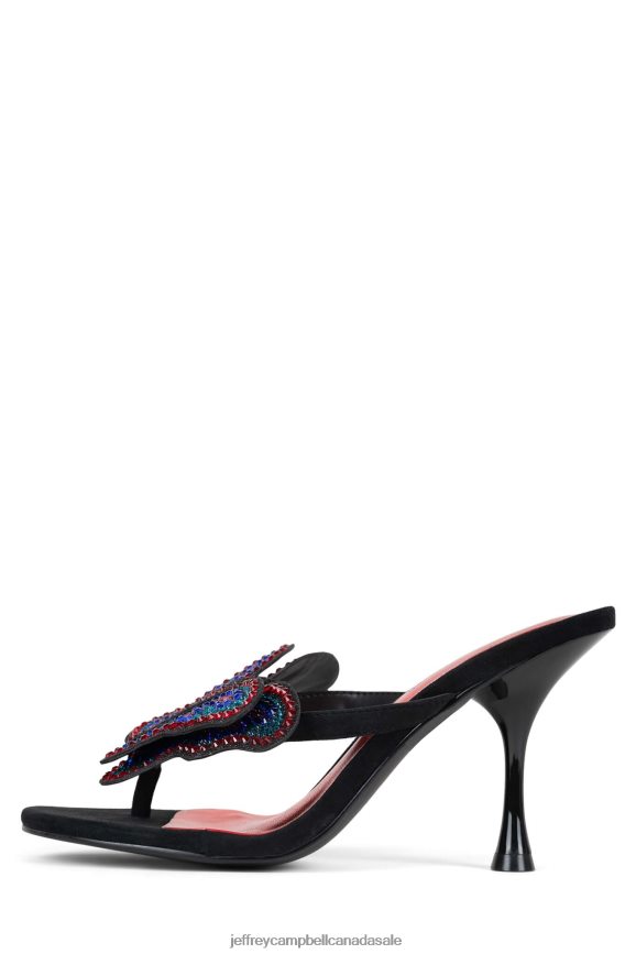 DAYDREAM Women Black Suede Blue Red PLRNJH1602 Jeffrey Campbell Heeled Sandal